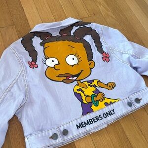 Vintage Members Only Nickelodeon Jacket Rugrats Susie Carmichael Purple Large